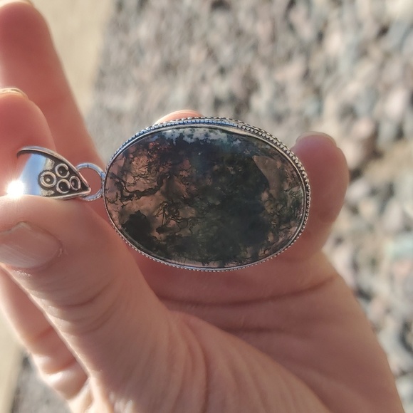 New Indian Moss 925 Silver Pendant. - Picture 5 of 9